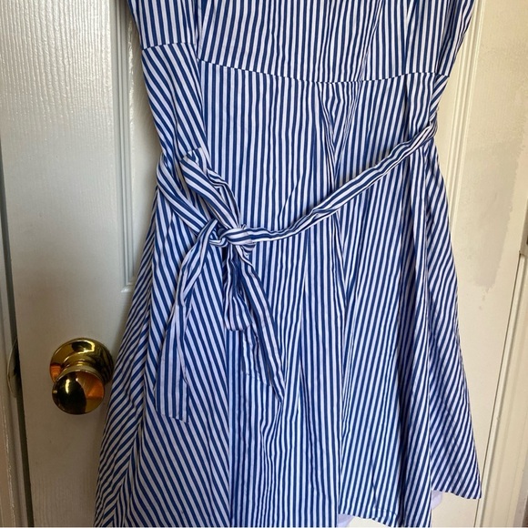 Blue Striped Sleeveless Dress Size 12 - Picture 5 of 6